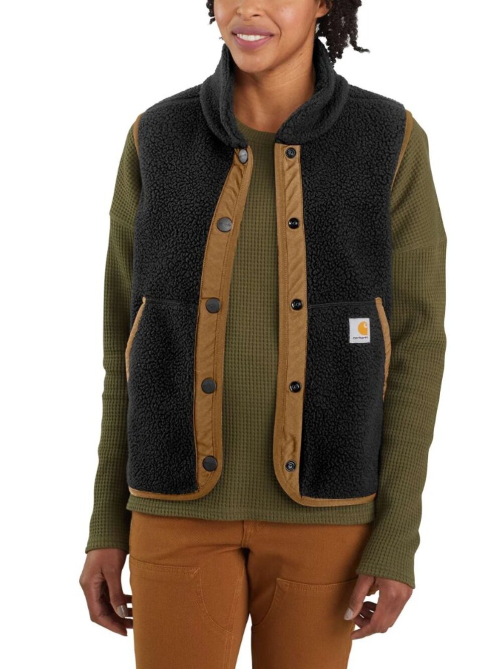 Carhartt Women's Relaxed Fit Fleece Snap-Front Vest